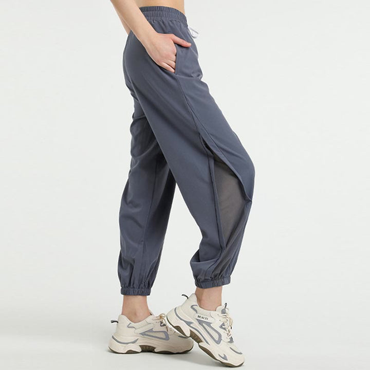 Pantalones deportivos de yoga sueltos de cintura alta con Buddha Stones y bolsillos - Azul - US8-10, UK/AU12-14, EU40-42 (XL)  - image 0