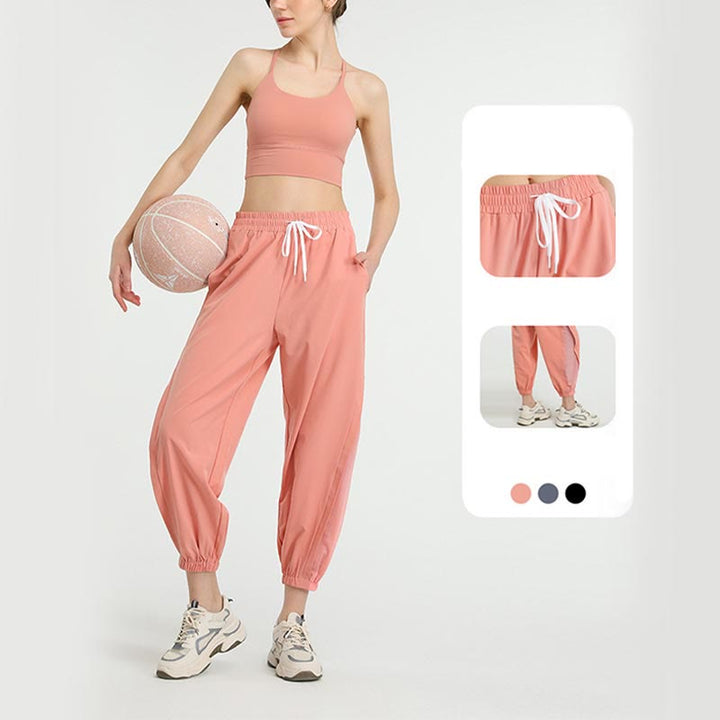 Pantalones deportivos holgados de cintura alta para fitness, yoga y fitness con estampado de Buddha Stones y bolsillos. - image 15