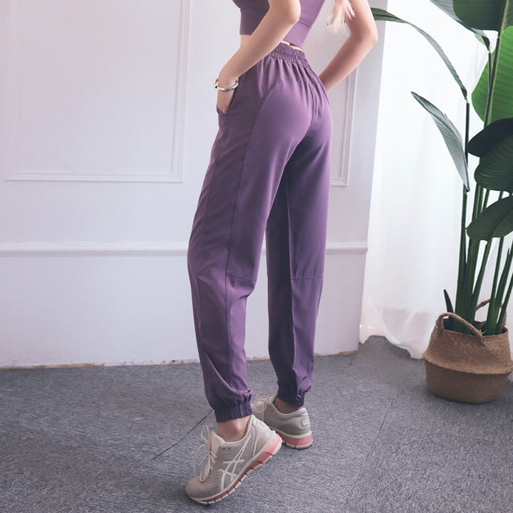 Pantalones deportivos de cintura alta con diseño de Buddha Stones , para fitness, yoga, deportes, con bolsillos