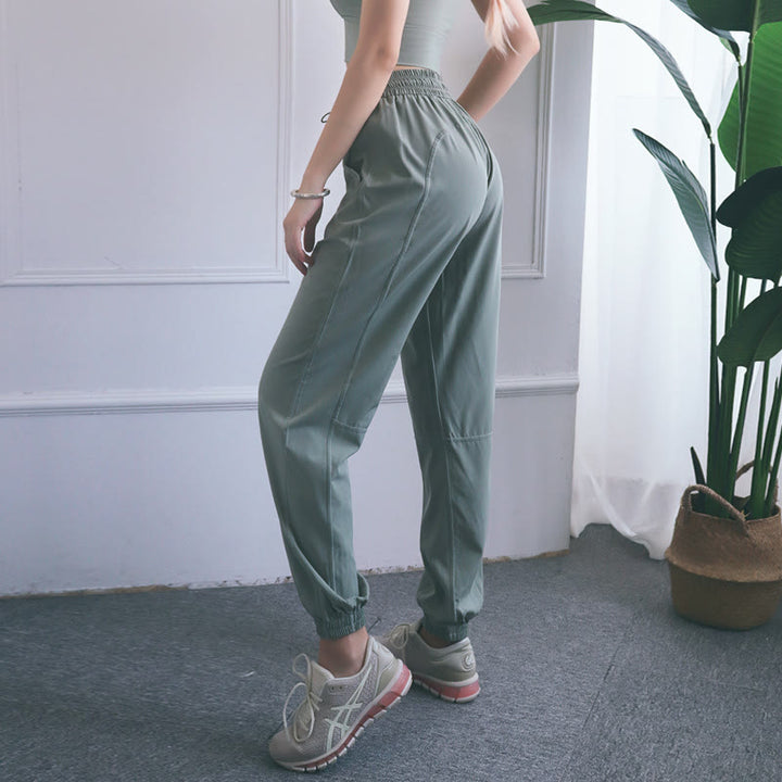 Pantalones deportivos de cintura alta con diseño de Buddha Stones , para fitness, yoga, deportes, con bolsillos