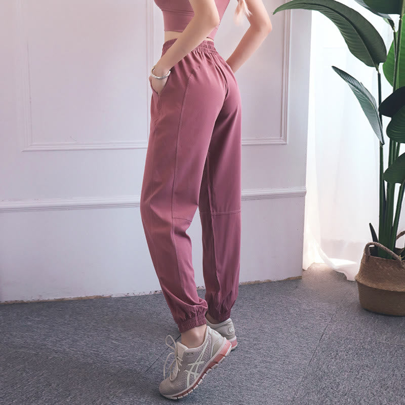 Pantalones deportivos de cintura alta con diseño de Buddha Stones , para fitness, yoga, deportes, con bolsillos