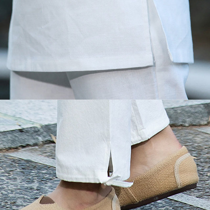 Buddha Stones 2 uds camisa de media manga Top pantalones meditación Zen Tai Chi ropa de lino de algodón conjunto de mujer - image 16