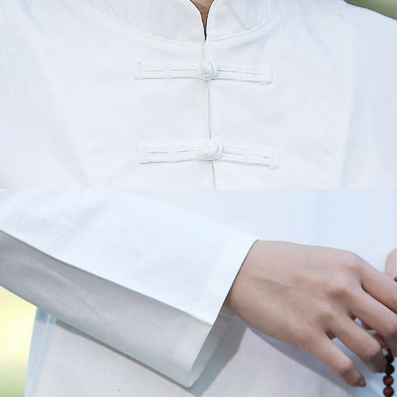 Buddha Stones 2 uds camisa de media manga Top pantalones meditación Zen Tai Chi ropa de lino de algodón conjunto de mujer - image 15