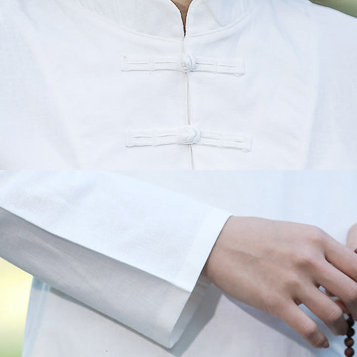 Buddha Stones 2 uds camisa de media manga Top pantalones meditación Zen Tai Chi ropa de lino de algodón conjunto de mujer - image 15