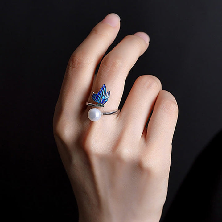 Collar con colgante y pendientes de plata de ley 925 con Buddha Stones , perlas y mariposas - image 13