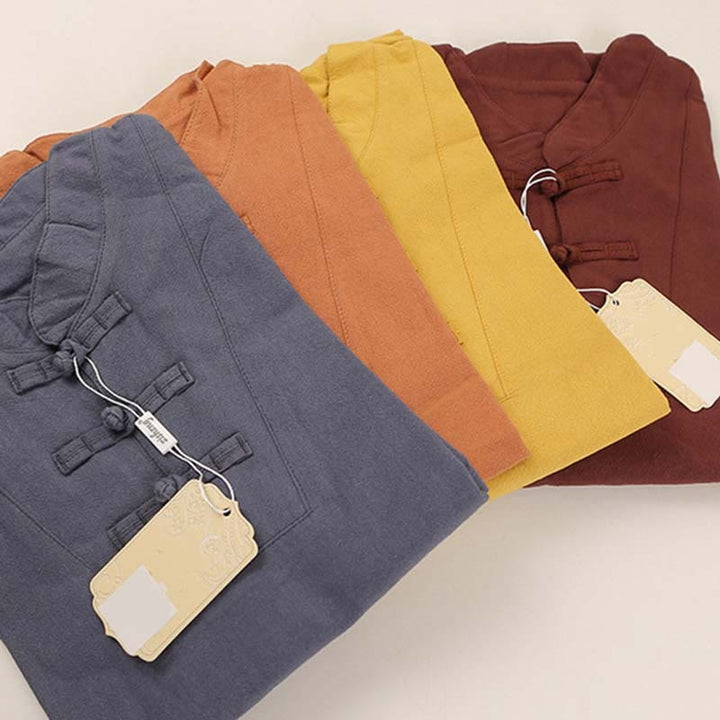 Buddha Stones - Conjunto de ropa de lino y algodón para mujer, 2 piezas, camiseta de manga corta, pantalones, meditación Zen Tai Chi - image 16