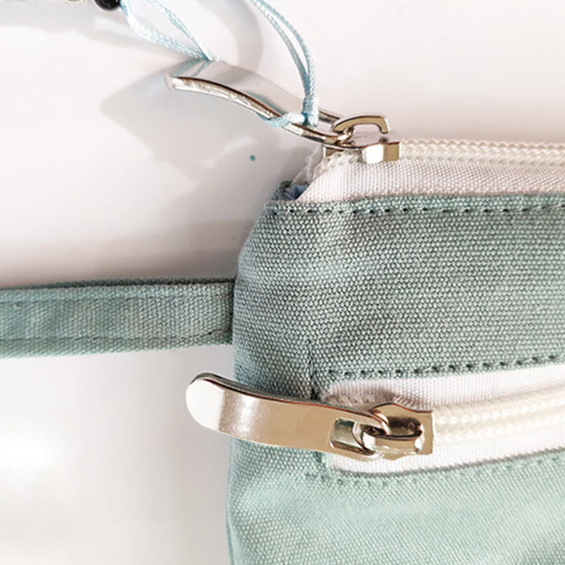 Cartera de lona Buddha Stones, flor pequeña, ciruela, cereza, grulla, flor de melocotón - image 5