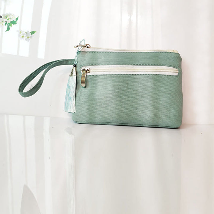 Cartera de lona Buddha Stones, flor pequeña, ciruela, cereza, grulla, flor de melocotón - image 3