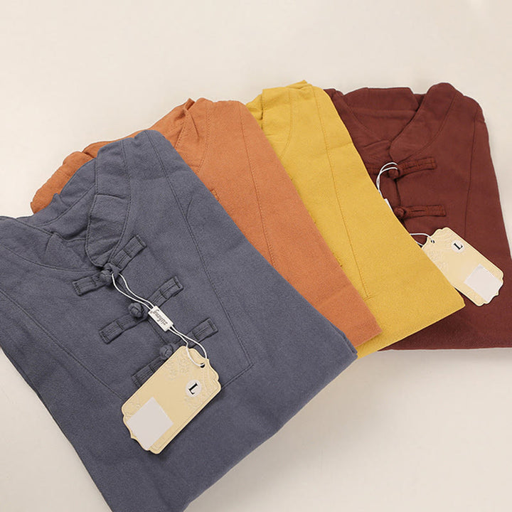 Buddha Stones 2 piezas camisa de manga corta para hombre camiseta superior pantalones meditación Zen Tai Chi conjunto de ropa de lino de algodón - image 13