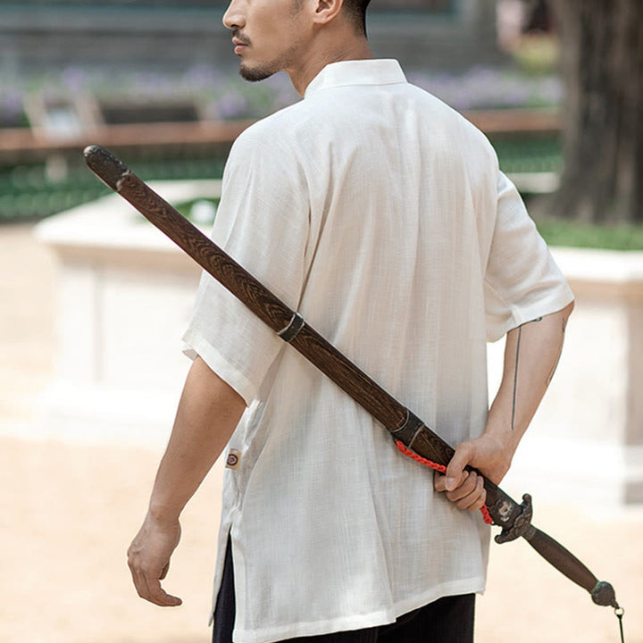 Buddha Stones Color sólido botón de rana meditación oración espiritual Zen Tai Chi Qigong práctica conjunto de ropa Unisex - image 2