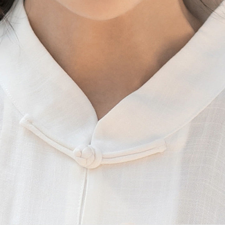 Buddha Stones Color sólido botón de rana meditación oración espiritual Zen Tai Chi Qigong práctica conjunto de ropa Unisex - image 14