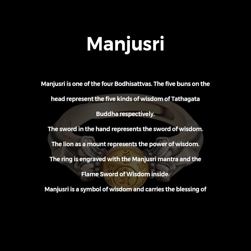 Anillo ajustable de plata de ley 925 con Buddha Stones Manjusri Mantra Om Mani Padme Hum Peace - image 5