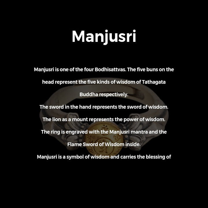 Anillo ajustable de plata de ley 925 con Buddha Stones Manjusri Mantra Om Mani Padme Hum Peace - image 5