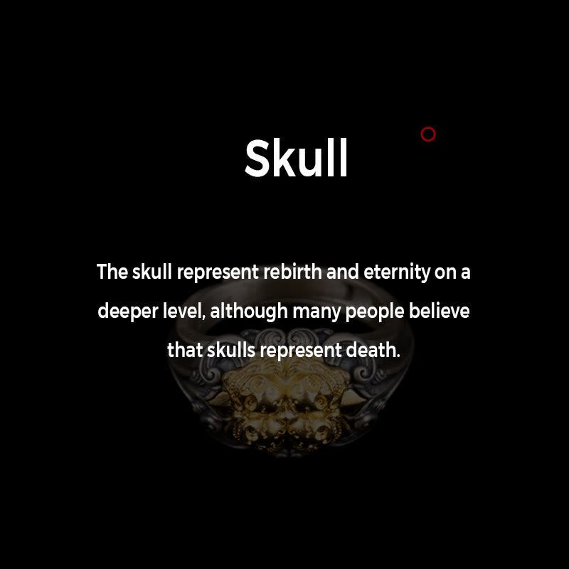 Anillo ajustable con protección de calavera tibetana de plata de ley 925 con Buddha Stones - image 8