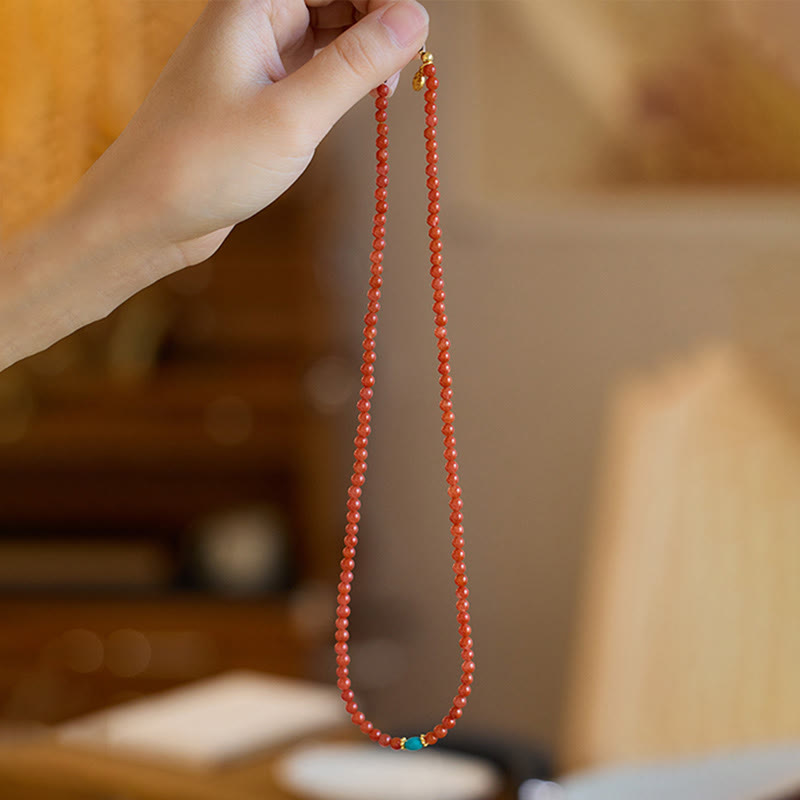 Juego de anillos y colgante de collar, pulsera de confianza, turquesa, ágata roja Natural, chapado en plata de ley 925, Buddha Stones