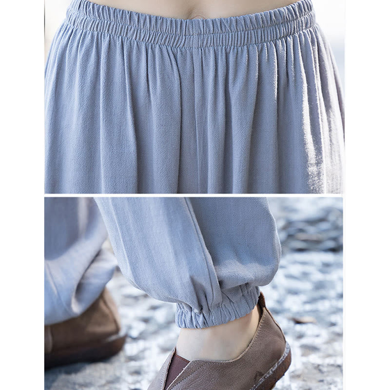 Conjunto de 2 piezas de camisa de manga larga con botones de rana y pantalones de meditación Zen Tai Chi, ropa de lino y algodón para mujer - image 11