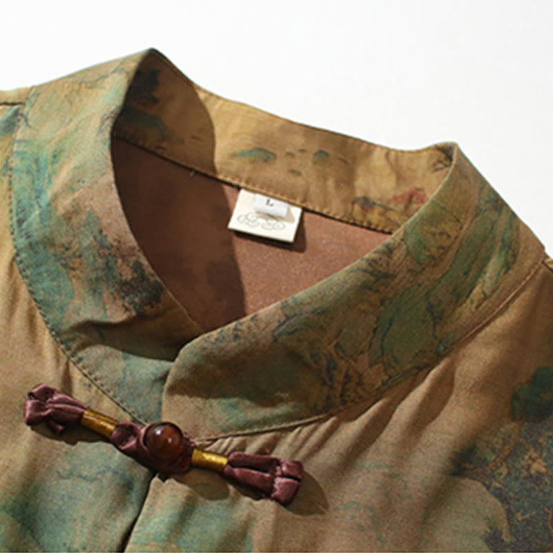 Camiseta de hombre con diseño de dragón chino y paisaje de Buddha Stones , camiseta de manga tres cuartos china - image 9