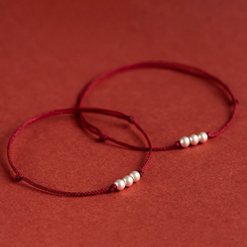 Pulsera tobillera de hilo de protección con tres cuentas de plata de ley 925 con Buddha Stones - image 13
