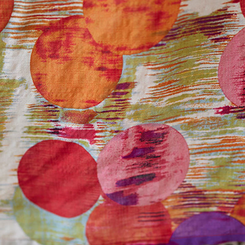 Vestido midi de lunares de colores azul naranja y piedras de Buddha Stones Vestido de media manga de algodón con bolsillos - image 17