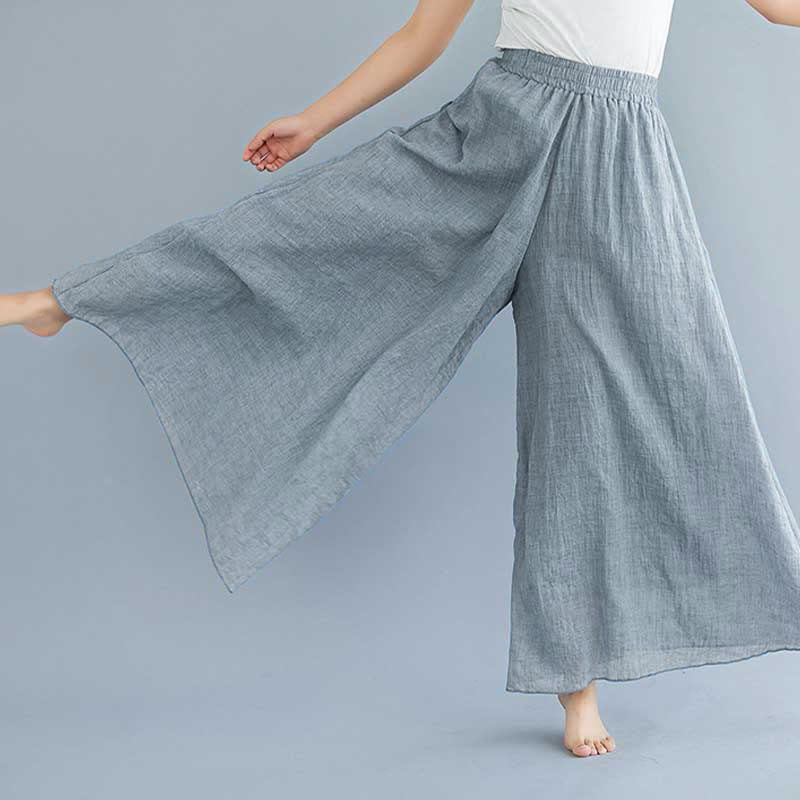 Buddha Stones - Pantalones de pierna ancha para mujer, estilo casual, sueltos, de algodón y lino, para yoga y danza - image 14