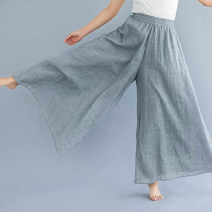 Buddha Stones - Pantalones de pierna ancha para mujer, estilo casual, sueltos, de algodón y lino, para yoga y danza - image 14