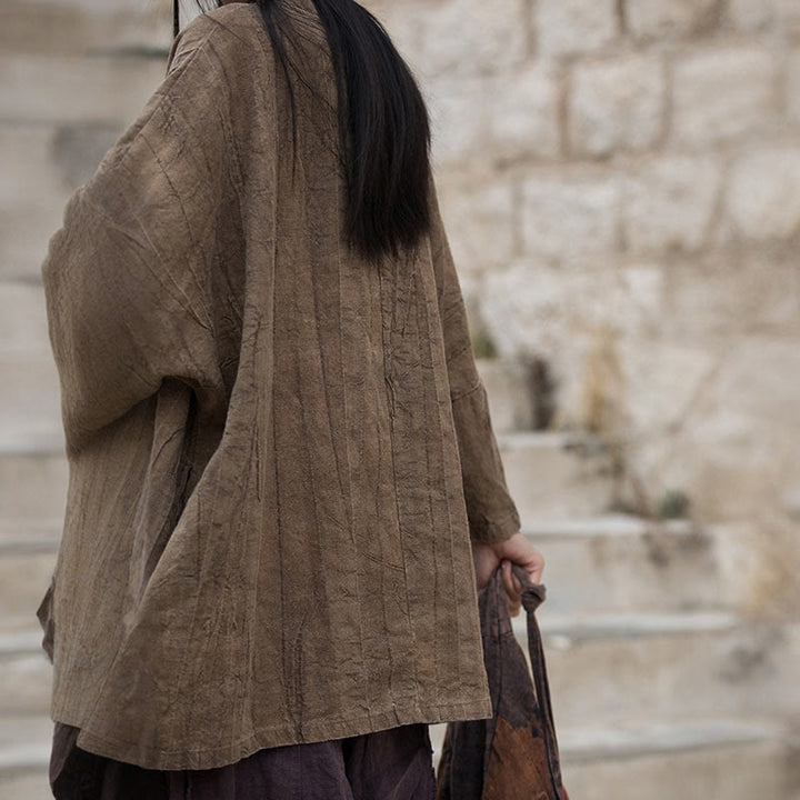 Buddha Stones Tie Dye Abrigo con diseño de cordones Meditación Zen Chaqueta con parte delantera abierta - image 2