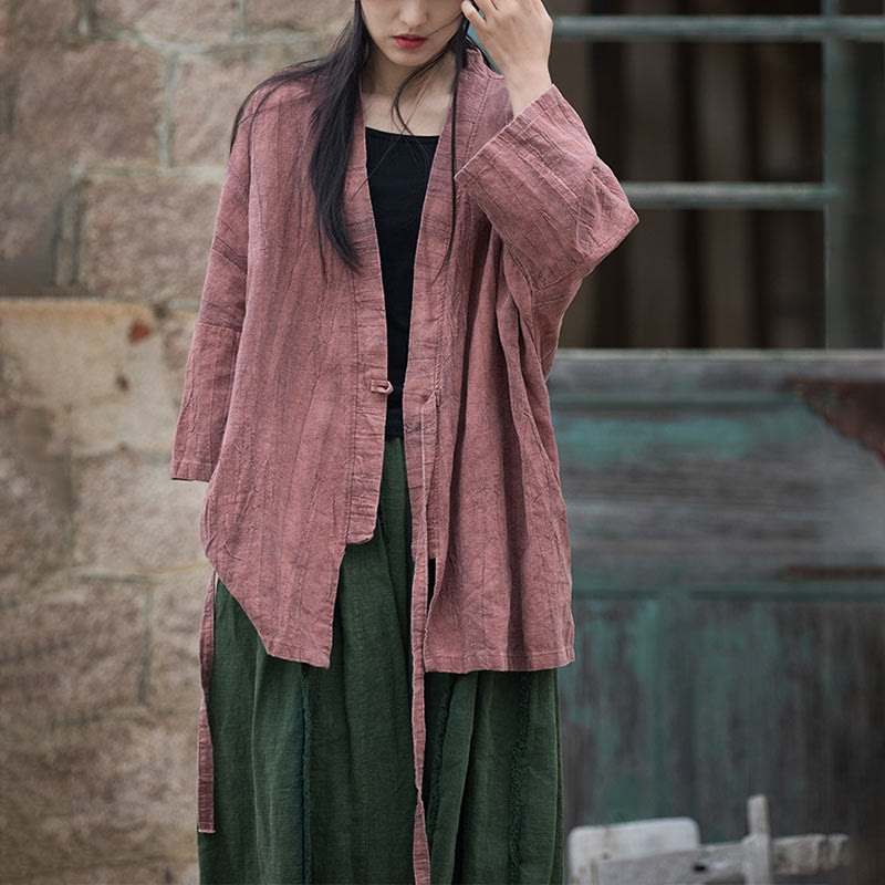 Buddha Stones Tie Dye Abrigo con diseño de cordones Meditación Zen Chaqueta con parte delantera abierta - image 16