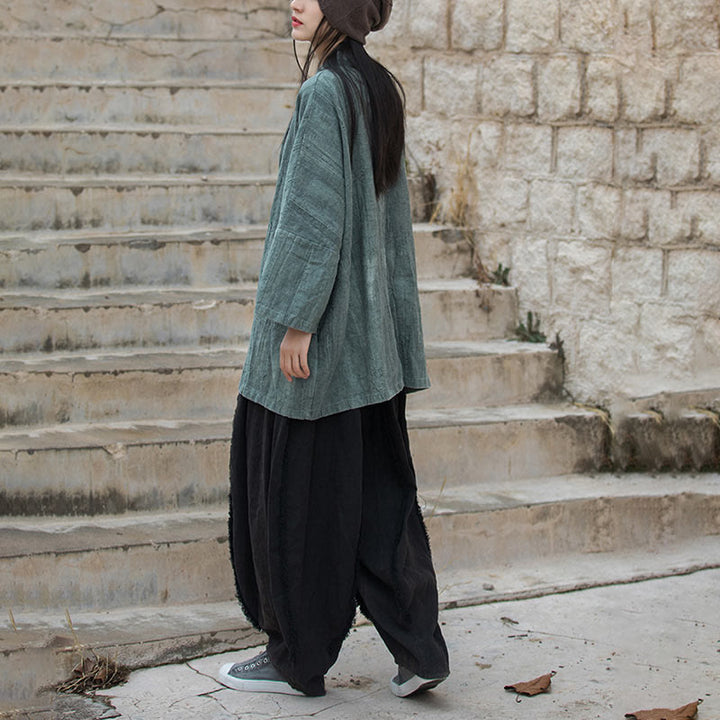 Buddha Stones Tie Dye Abrigo con diseño de cordones Meditación Zen Chaqueta con parte delantera abierta - image 30