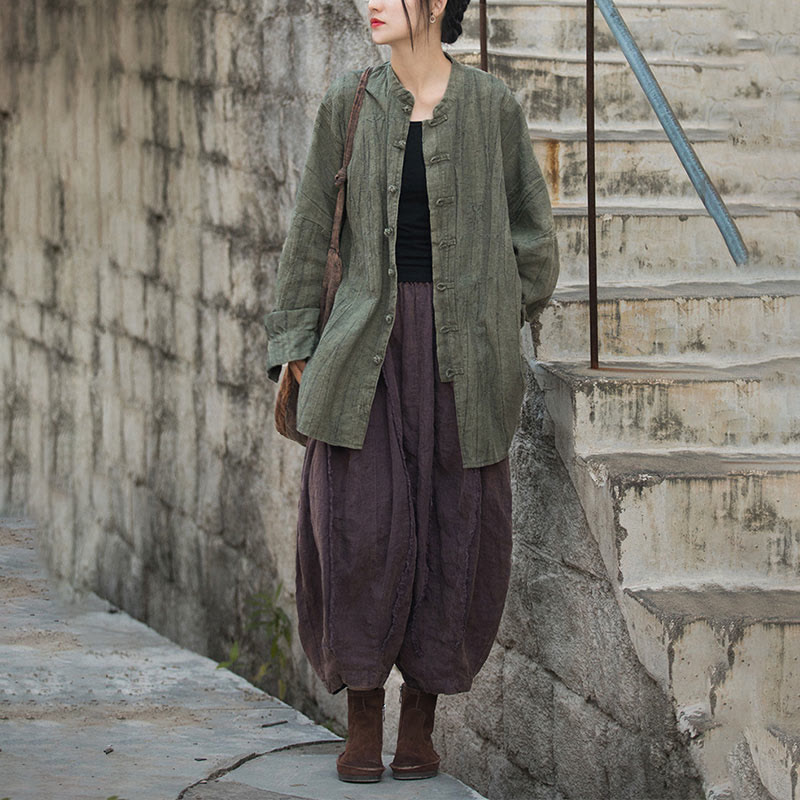 Chaqueta con frente abierto de meditación Zen de manga larga con botón de rana y teñido anudado de Buddha Stones - image 19