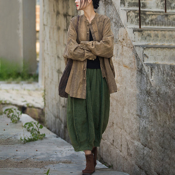 Chaqueta con frente abierto de meditación Zen de manga larga con botón de rana y teñido anudado de Buddha Stones - image 3