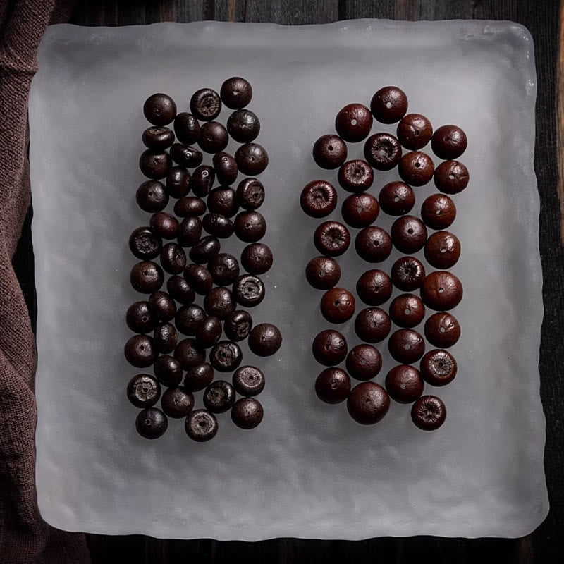 Buddha Stones Pulsera de la paz con 108 cuentas de mala tibetanas, semillas de bodhi moradas, jade cian hetiano, cobre y dorje. - image 21