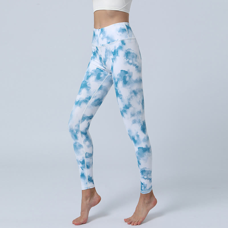 Leggings de cintura alta para mujer con estampado de Buddha Stones - Blanco aguamarina - US8-10, UK/AU12-14, EU40-42 (XL) - image 20