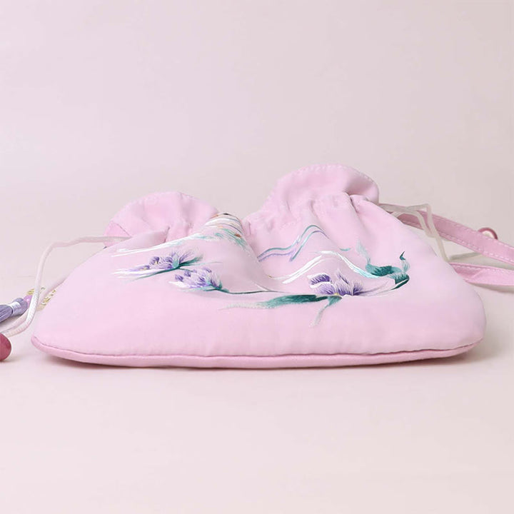 Buddha Stones Suzhou bordado Lotus Deer Epiphyllum peonía conejo algodón lino bolso bandolera bolso de hombro - image 11