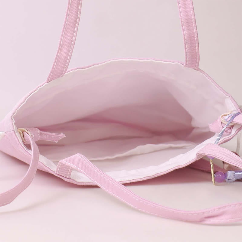 Buddha Stones Suzhou bordado Lotus Deer Epiphyllum peonía conejo algodón lino bolso bandolera bolso de hombro - image 8