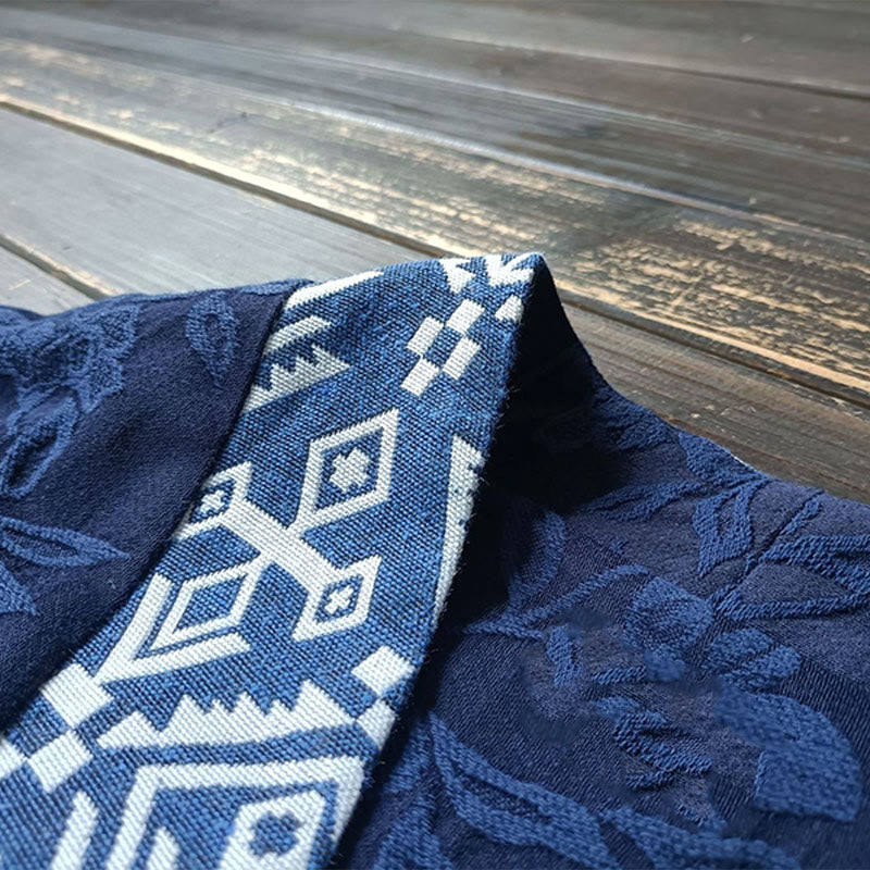 Chaqueta de manga larga con cuello en V y jacquard floral con Buddha Stones - image 9