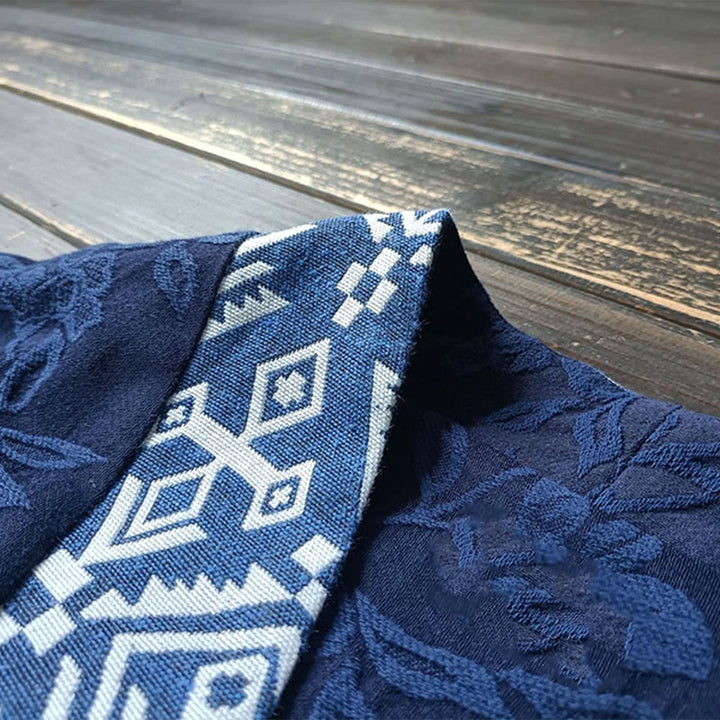 Chaqueta de manga larga con cuello en V y jacquard floral con Buddha Stones - image 9