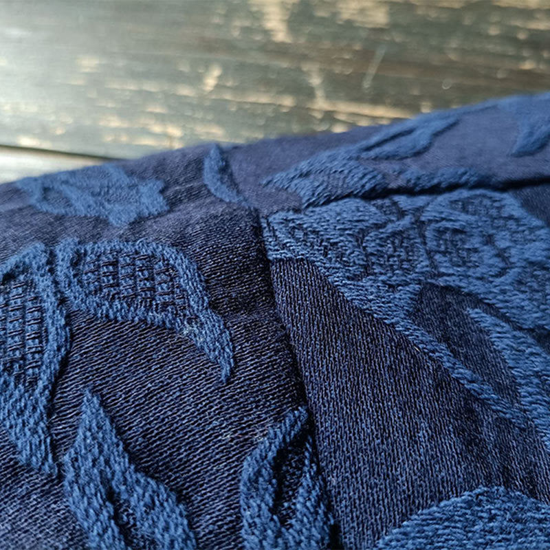 Chaqueta de manga larga con cuello en V y jacquard floral con Buddha Stones - image 12