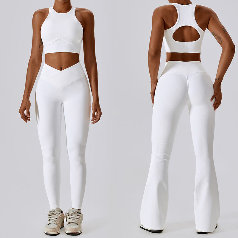 Buddha Stones Camiseta sin mangas corta sin mangas Pantalones acampanados Deportes Fitness Yoga - image 0