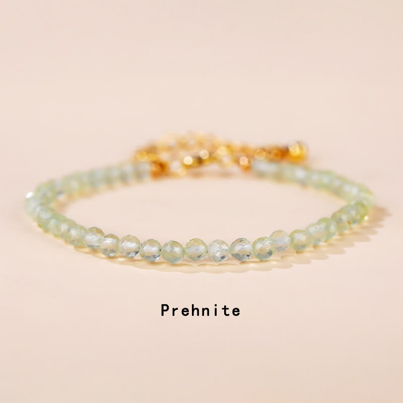 Pulsera de cadena curativa con Buddha Stones, cuarzo fresa, prehnita, peridoto, lazurita, lapislázuli, cristal rosa y turmalina. - Prehnita (circunferencia de la muñeca 14-17 cm) - image 6