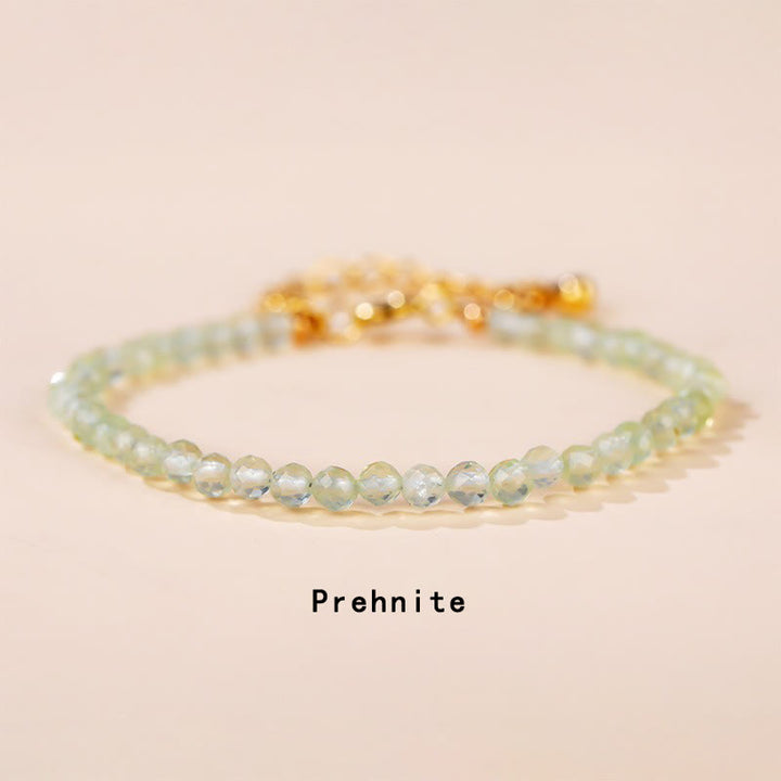 Pulsera de cadena curativa con Buddha Stones, cuarzo fresa, prehnita, peridoto, lazurita, lapislázuli, cristal rosa y turmalina. - Prehnita (circunferencia de la muñeca 14-17 cm) - image 6