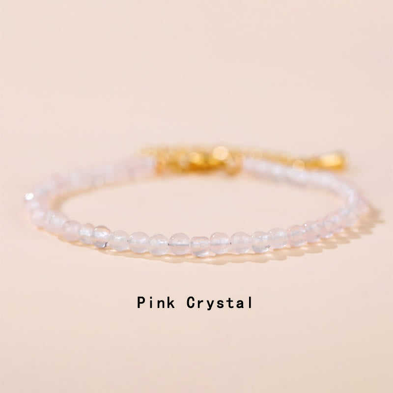 Pulsera de cadena curativa con Buddha Stones, cuarzo fresa, prehnita, peridoto, lazurita, lapislázuli, cristal rosa y turmalina. - Cristal rosa (circunferencia de la muñeca: 14-16 cm) - image 11