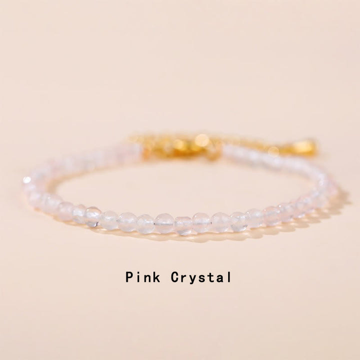 Pulsera de cadena curativa con Buddha Stones, cuarzo fresa, prehnita, peridoto, lazurita, lapislázuli, cristal rosa y turmalina. - Cristal rosa (circunferencia de la muñeca: 14-16 cm) - image 11