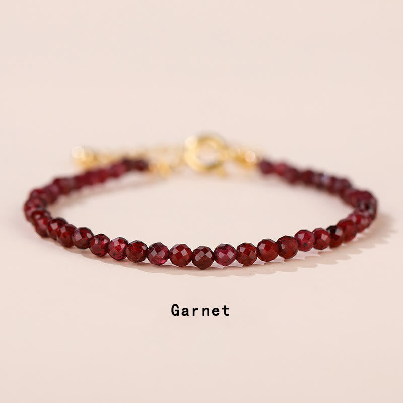 Pulsera de cadena curativa con Buddha Stones, cuarzo fresa, prehnita, peridoto, lazurita, lapislázuli, cristal rosa y turmalina. - Granate (circunferencia de la muñeca 14-17 cm) - image 17