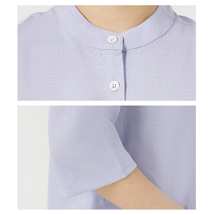 Conjunto de ropa de lino y algodón para mujer, camisa de manga tres cuartos con botones, Top, pantalones, meditación Zen, Tai Chi, Buddha Stones.