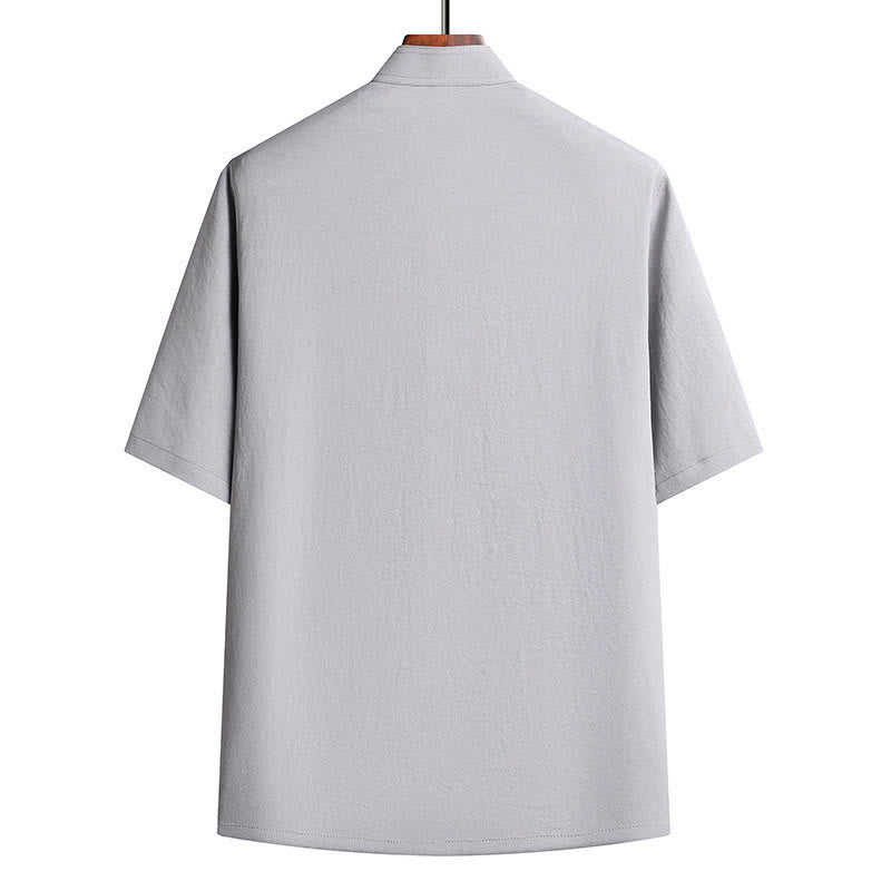 Buddha Stones Fu personaje Tang traje Hanfu uniforme tradicional manga corta Top pantalones ropa conjunto para hombres