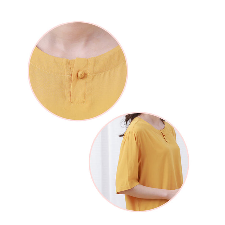 Buddha Stones - Conjunto unisex de 2 piezas de camiseta de media manga y pantalones de meditación Zen Tai Chi de algodón y lino