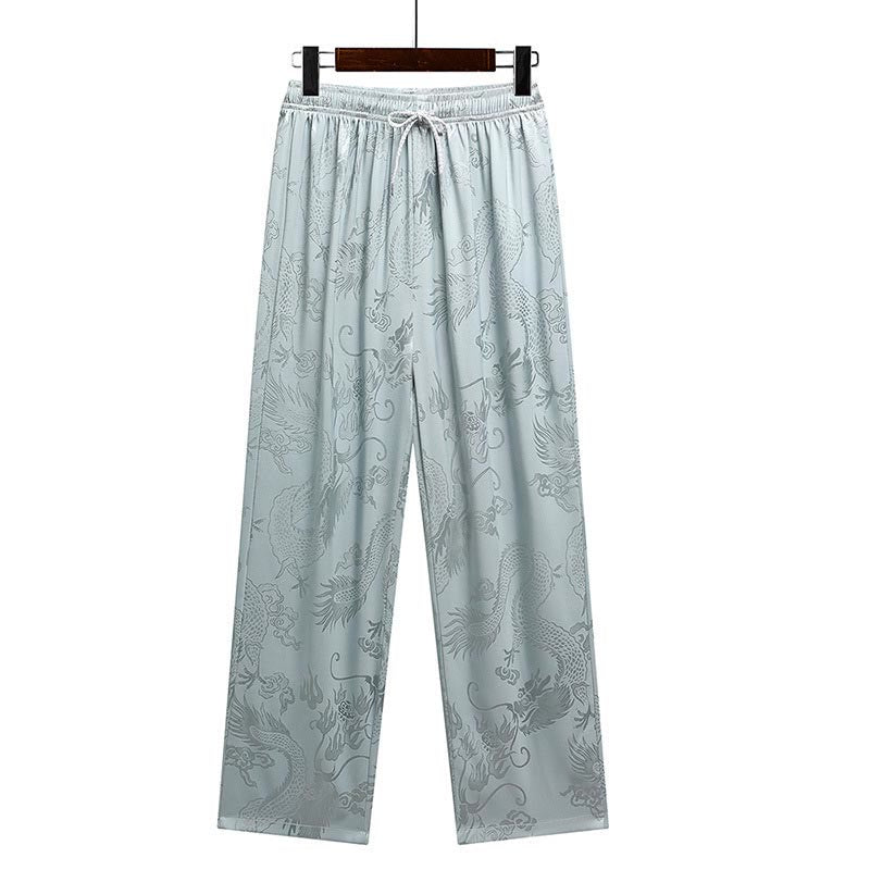 Traje Tang con diseño de dragón y Buddha Stones, uniforme tradicional Hanfu, Top de manga corta, pantalones, ropa, conjunto para hombre - image 8