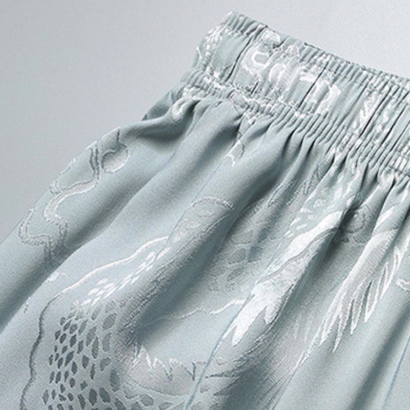 Traje Tang con diseño de dragón y Buddha Stones, uniforme tradicional Hanfu, Top de manga corta, pantalones, ropa, conjunto para hombre - image 9