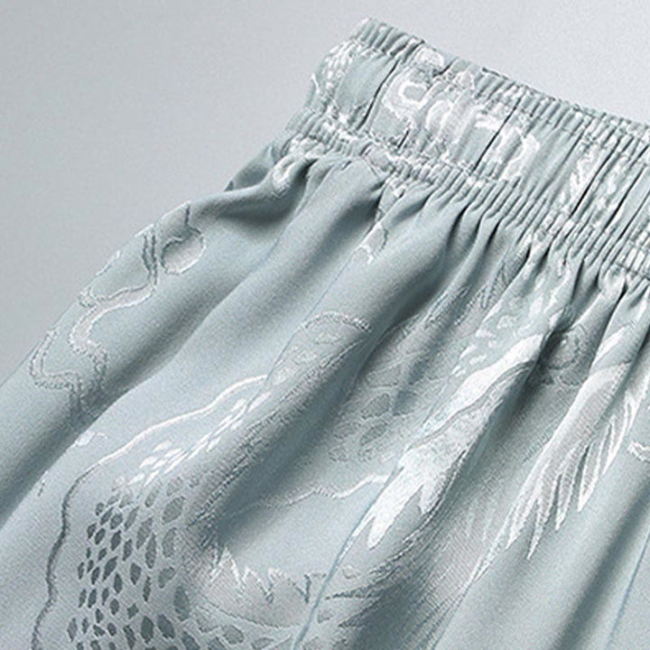 Traje Tang con diseño de dragón y Buddha Stones, uniforme tradicional Hanfu, Top de manga corta, pantalones, ropa, conjunto para hombre - image 9