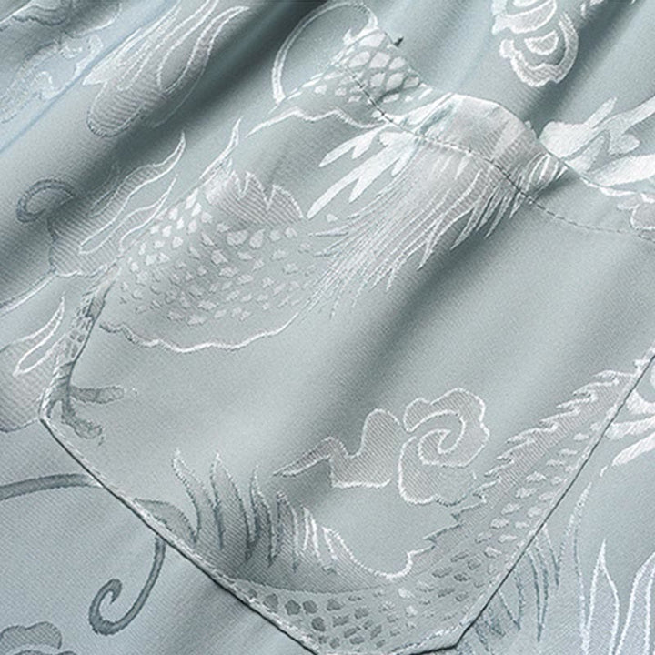 Traje Tang con diseño de dragón y Buddha Stones, uniforme tradicional Hanfu, Top de manga corta, pantalones, ropa, conjunto para hombre - image 10